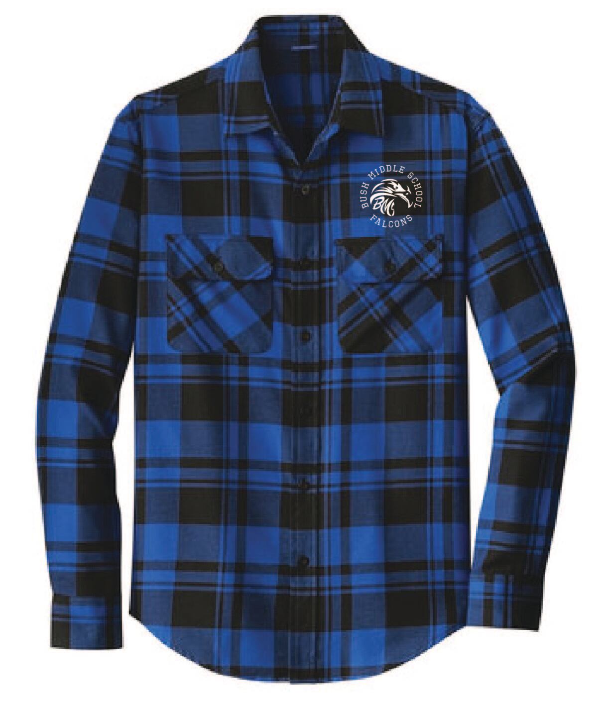 BMS Mens Embroidered Flannel (W668)